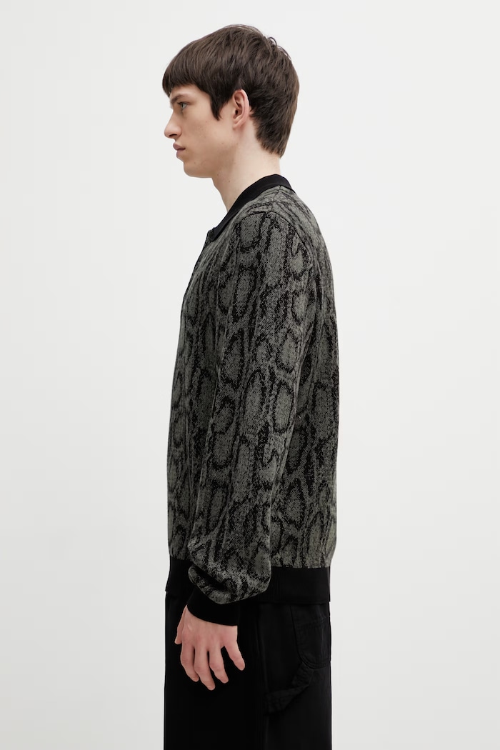 Carhartt WIP L/S Snake Polo sweater Men's I036170.3QLXX green SS26