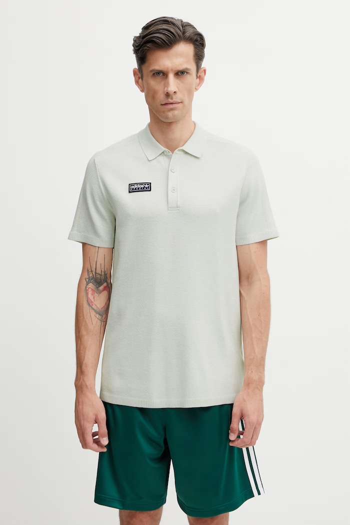 adidas Originals x SPZL Men's sweater-style polo shirt with viscose beige KF6808