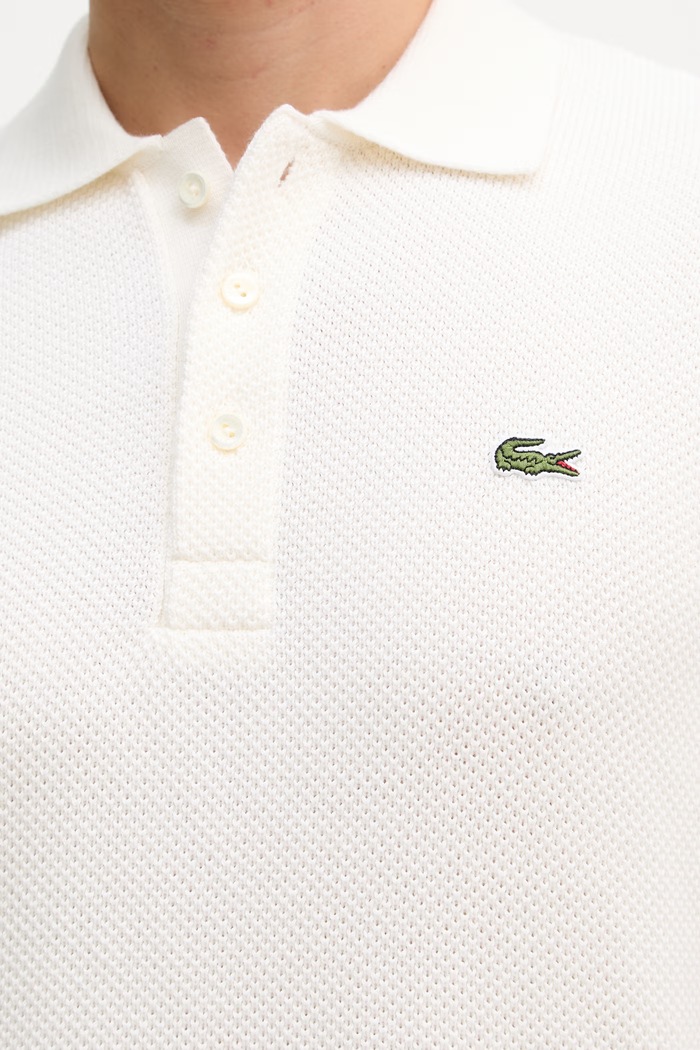 Lacoste тениска тип пулове с яка мъжка с добавена вълна AH1028 бежов