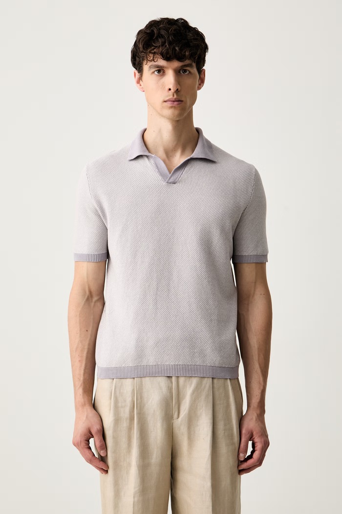United Colors of Benetton polo męskie bawełniane fioletowy 10NJK301X