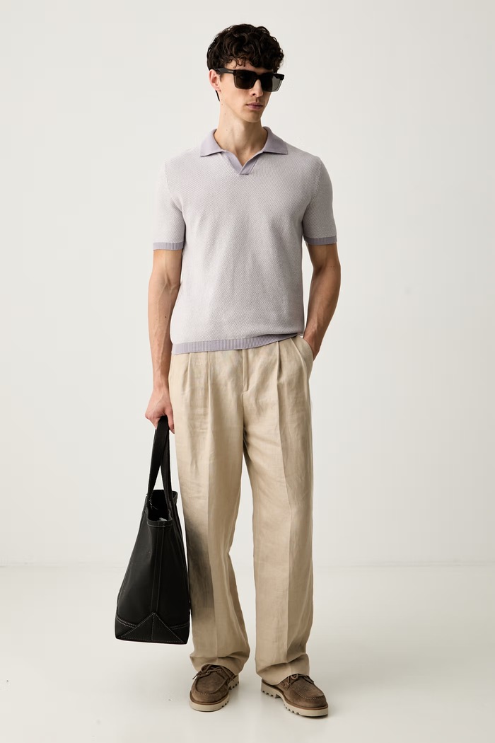 United Colors of Benetton polo męskie bawełniane 10NJK301X fioletowy SS26