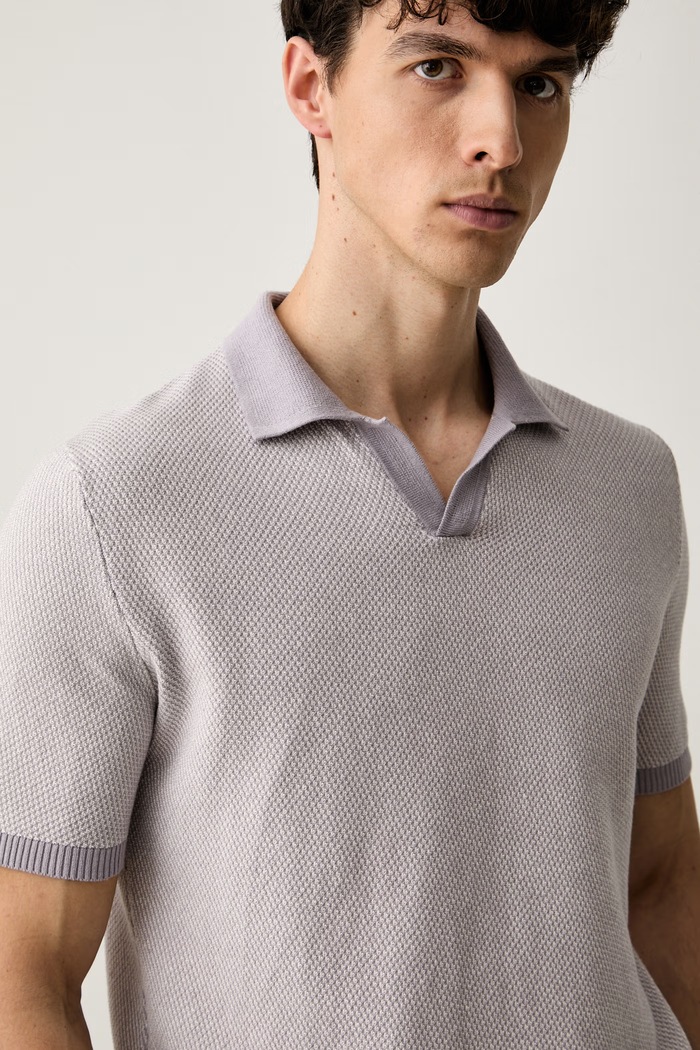 United Colors of Benetton polo męskie bawełniane fioletowy 10NJK301X