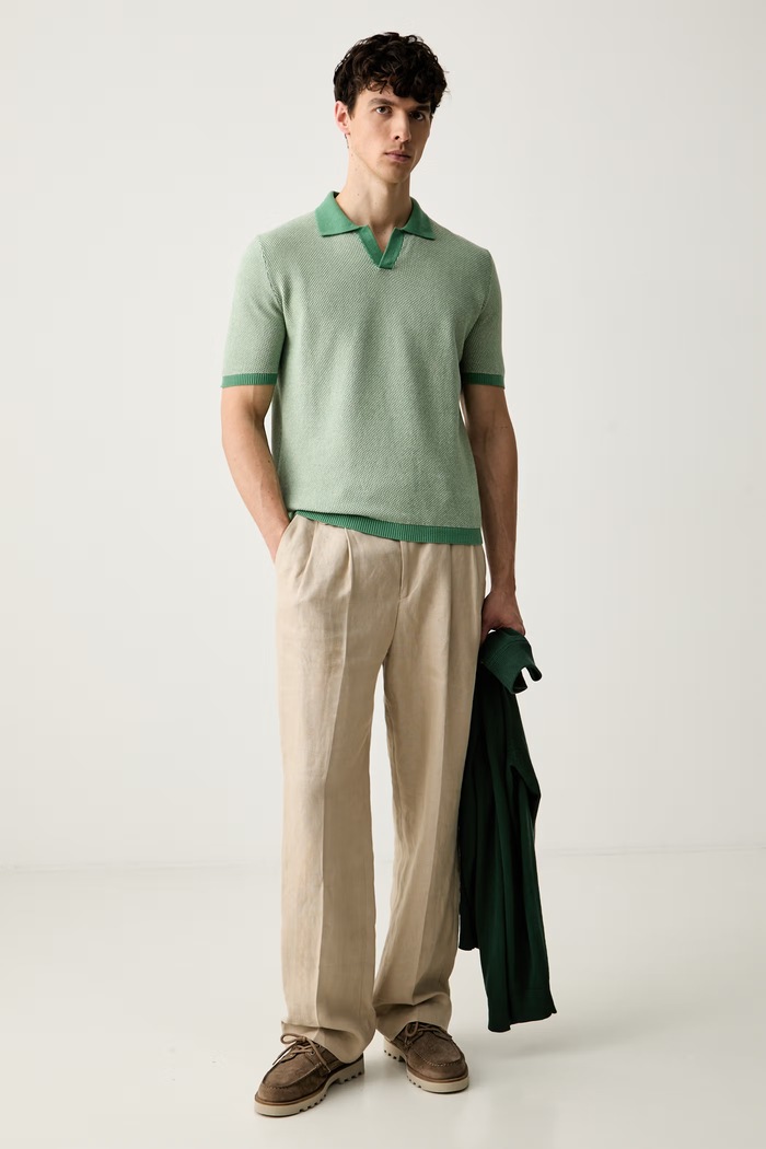 United Colors of Benetton polo da uomo in cotone 10NJK301X verde SS26