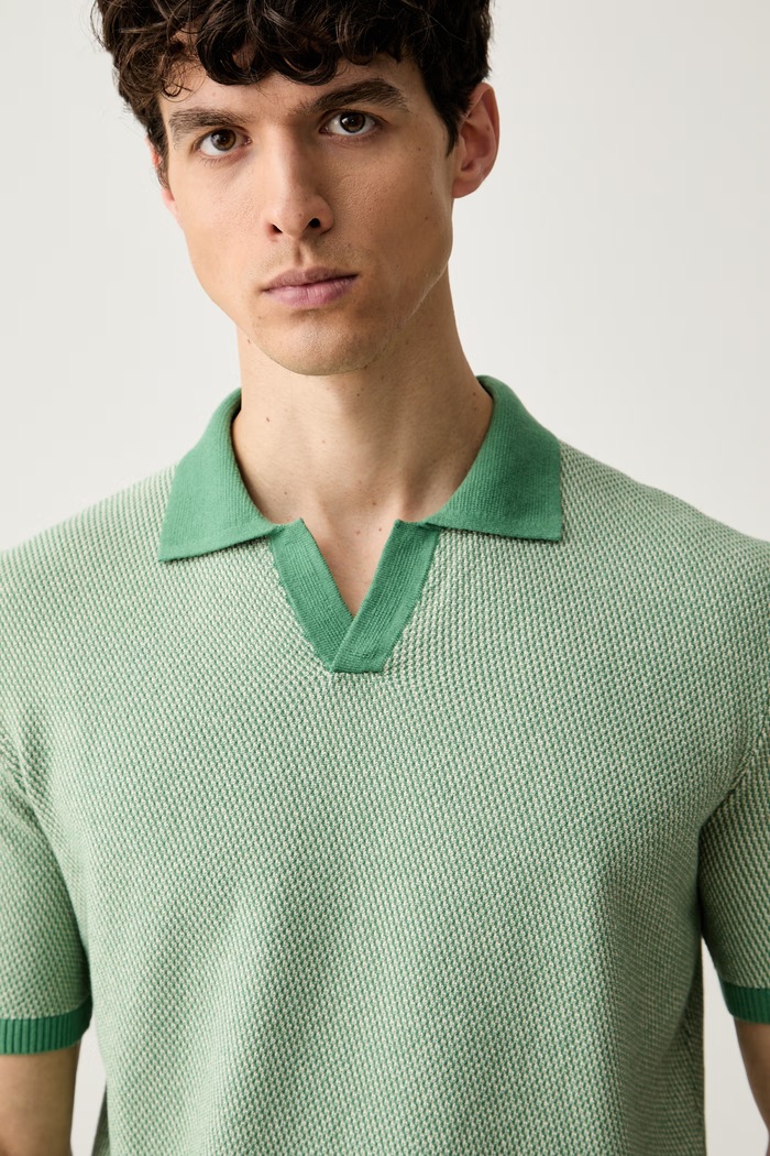 United Colors of Benetton polo da uomo in cotone verde 10NJK301X