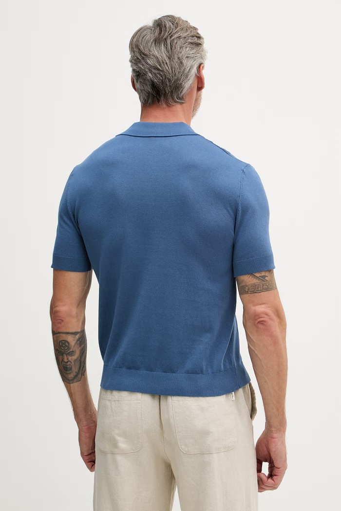 Odzież United Colors of Benetton polo męskie z bawełną 1D7ZU301U granatowy