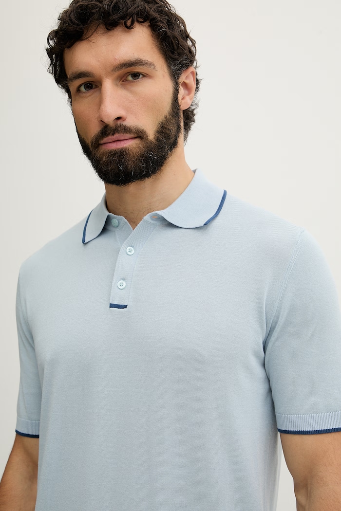 United Colors of Benetton polo swetrowe męskie bawełniane niebieski 1X56K301S