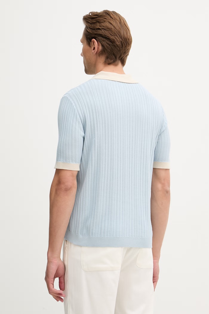 Odzież United Colors of Benetton polo męskie bawełniane 1X56U301V niebieski