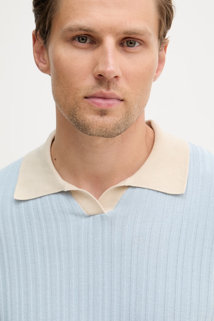 United Colors of Benetton polo męskie bawełniane niebieski 1X56U301V