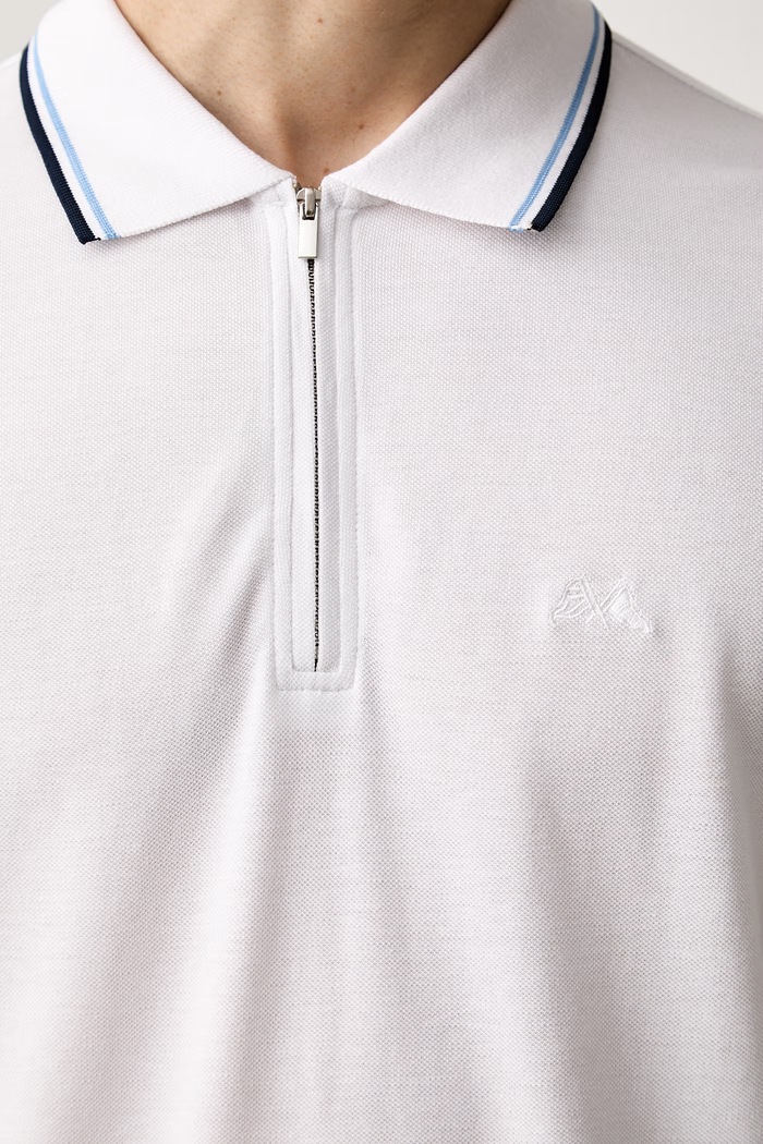 Lindbergh polo męskie bawełniane 30.404010ZIP biały