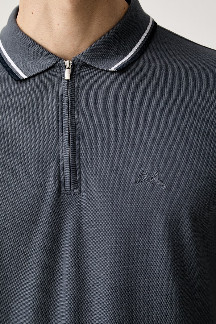 Lindbergh polo męskie bawełniane 30.404010ZIP granatowy