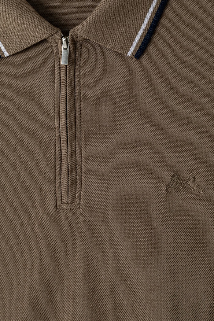 Odzież Lindbergh polo męskie bawełniane 30.404010ZIP zielony