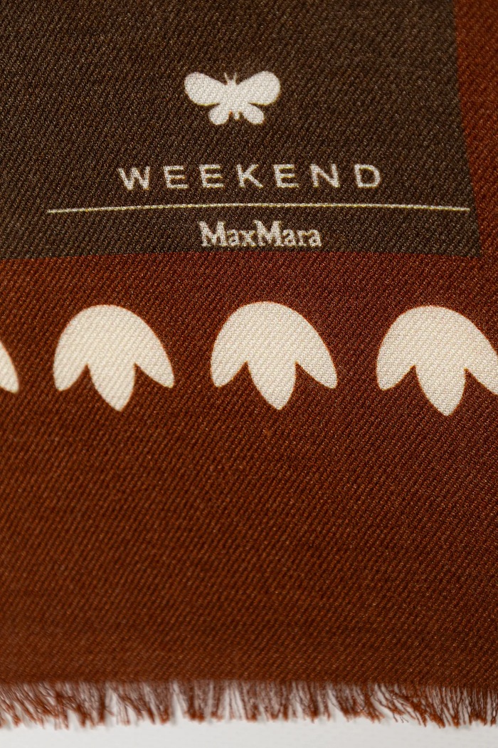 Κασκόλ με προσθήκη μαλλιού Weekend Max Mara AEDUCATA 2615541134600 καφέ SS26