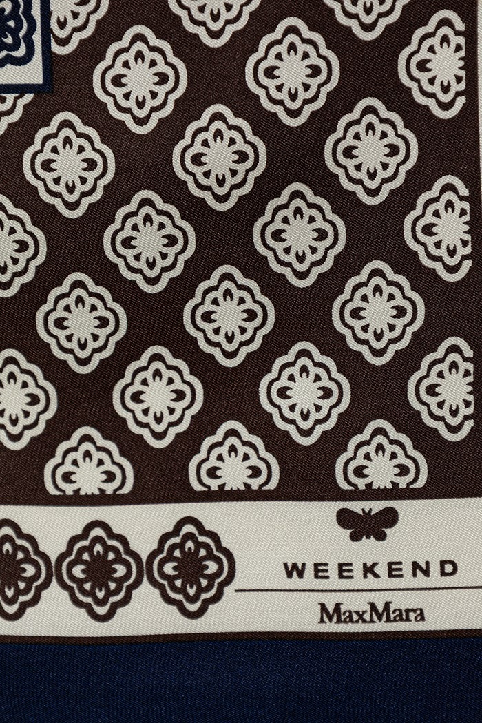 Аксесуари Weekend Max Mara хустка на шию жіноча шовкова AONESTO 2615541035600 темно-синій
