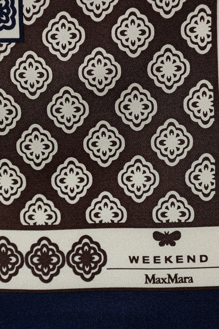 Аксесуари Weekend Max Mara хустка на шию жіноча шовкова AONESTO 2615541035600 темно-синій