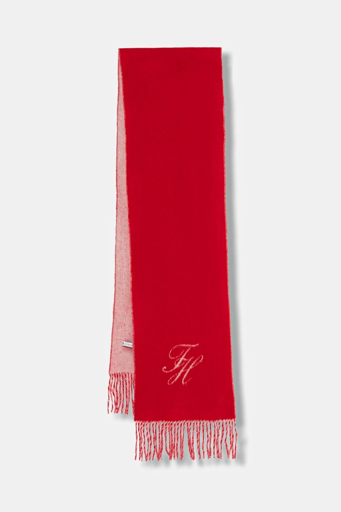 Vlněná šála Tommy Hilfiger látka červená AW0AW18222