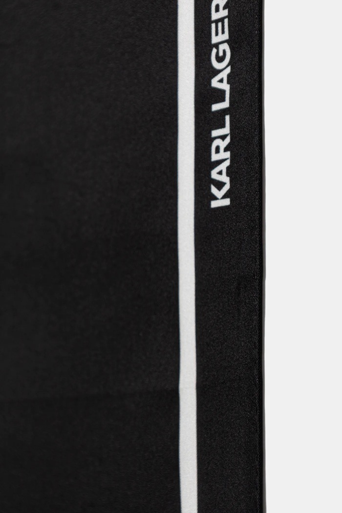 Hodvábna šatka Karl Lagerfeld IKON B1W33034 čierna SS26