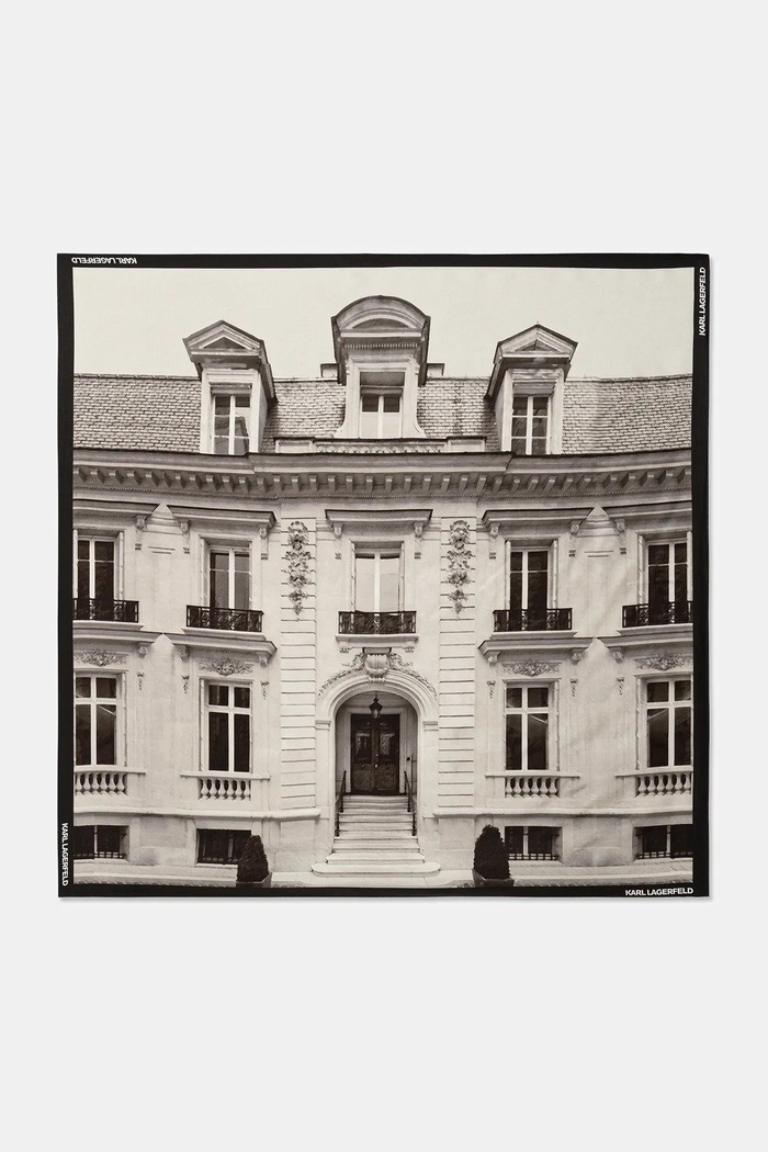 Hodvábna šatka Karl Lagerfeld RSG MAISON hodváb čierna A4W33138