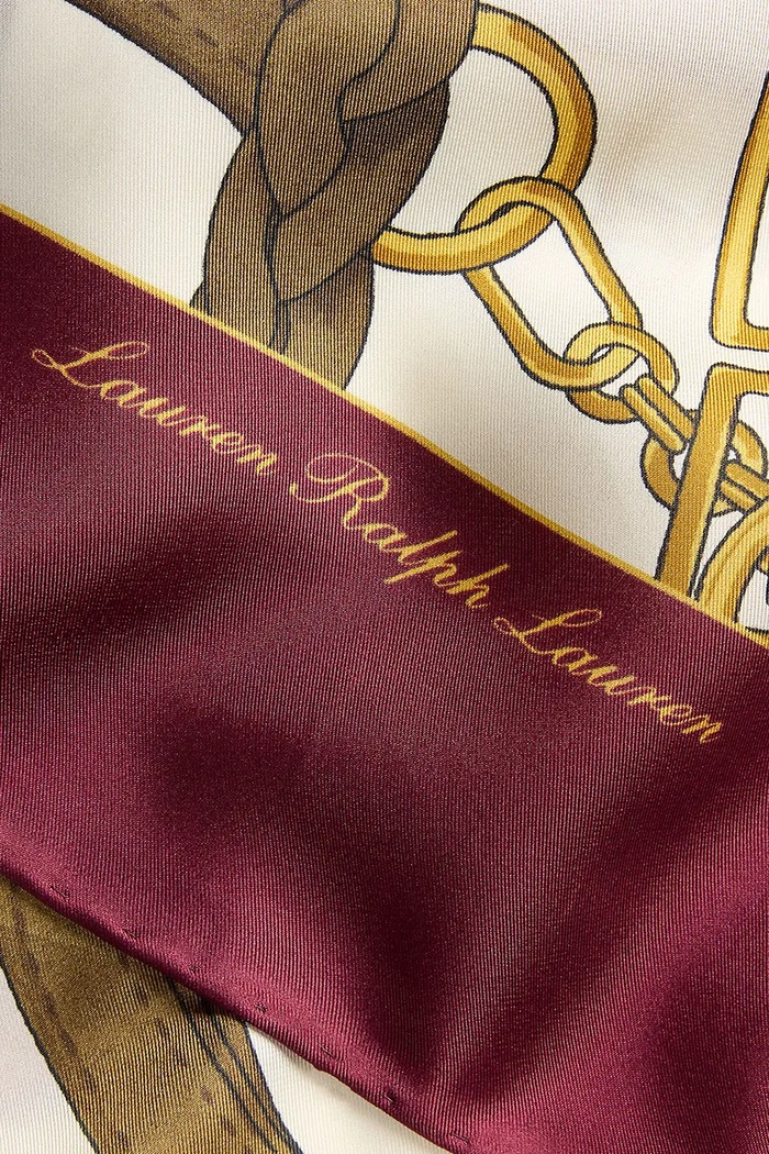 Akcesoria Lauren Ralph Lauren apaszka jedwabna 454P09781 beżowy