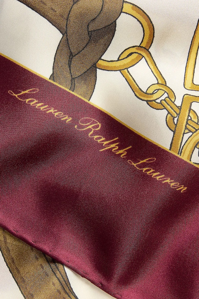 Akcesoria Lauren Ralph Lauren apaszka jedwabna 454P09781 beżowy