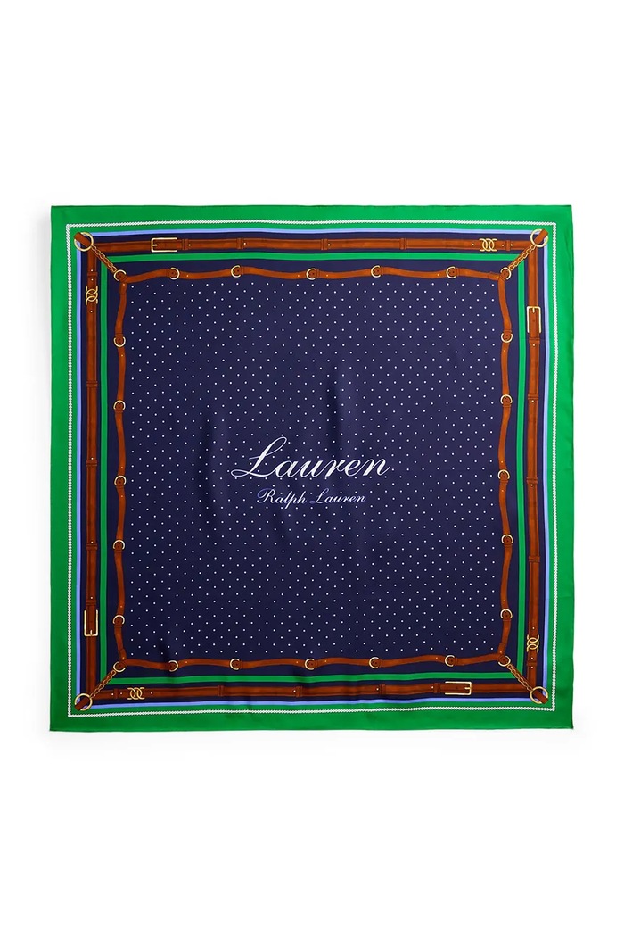 Копринено шалче Lauren Ralph Lauren 454P09791 тъмносин SS26