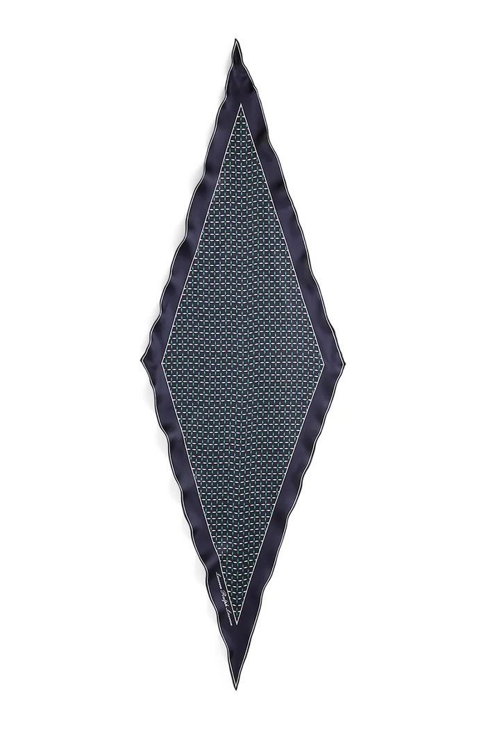 Hodvábna šatka Lauren Ralph Lauren 454P09795 tmavomodrá SS26