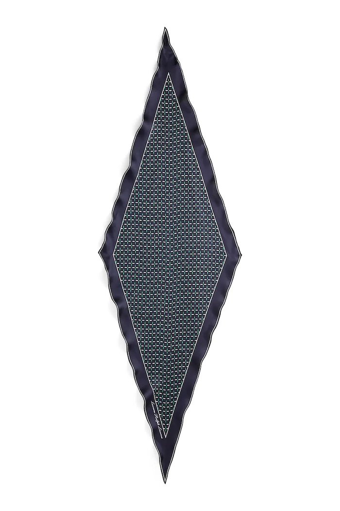 Hodvábna šatka Lauren Ralph Lauren 454P09795 tmavomodrá SS26
