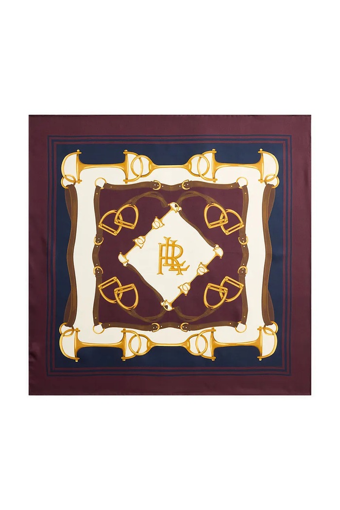 Lauren Ralph Lauren apaszka jedwabna 454P09802 bordowy SS26