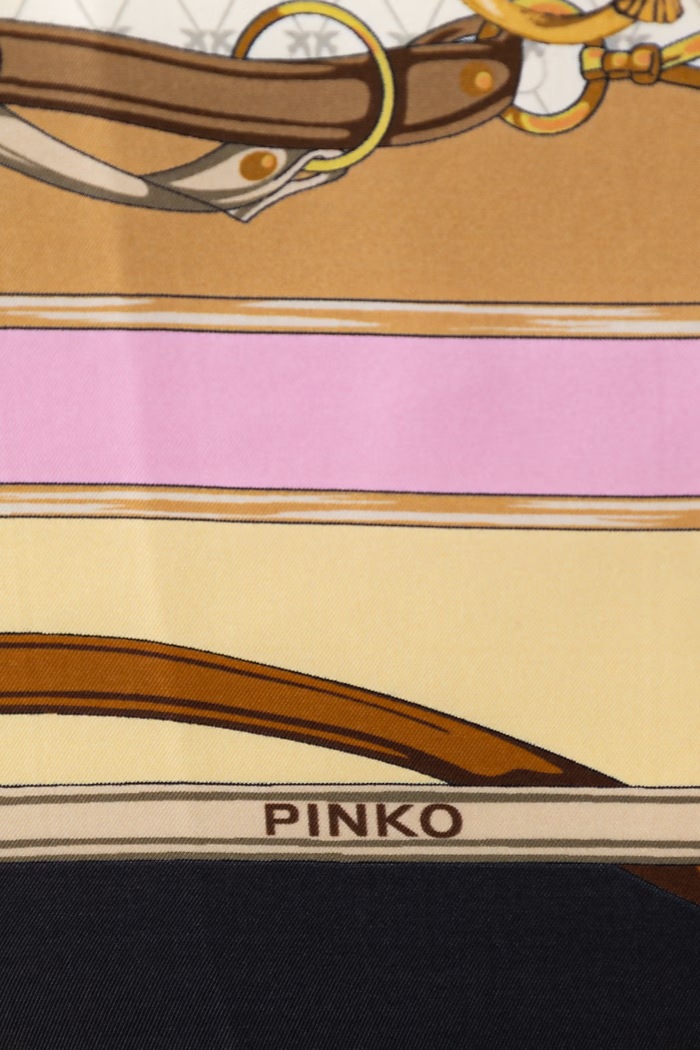 Pinko τετράγωνο μαντήλι γυναικείο από πρόσμιξη μεταξιού 106656.A39N μαύρο SS26