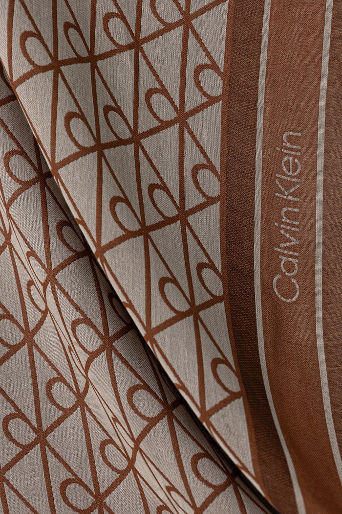 Calvin Klein chusta damska z modalu LV04F8080G beżowy SS26
