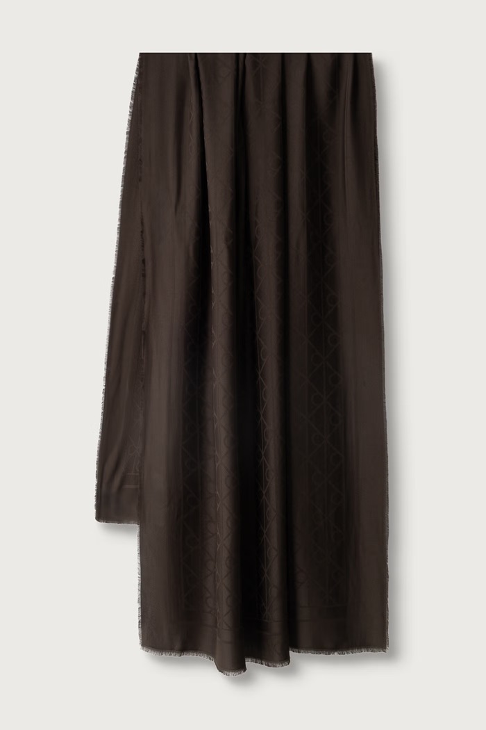 Calvin Klein Szal damski z modalu brązowy LV04F8096G