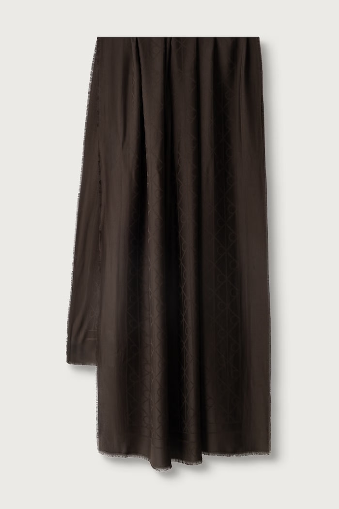 Calvin Klein Szal damski z modalu brązowy LV04F8096G
