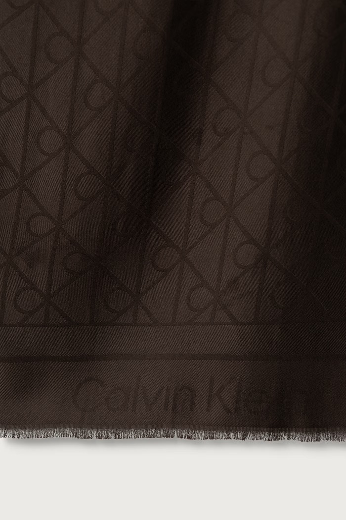 Akcesoria Calvin Klein Szal damski z modalu LV04F8096G brązowy