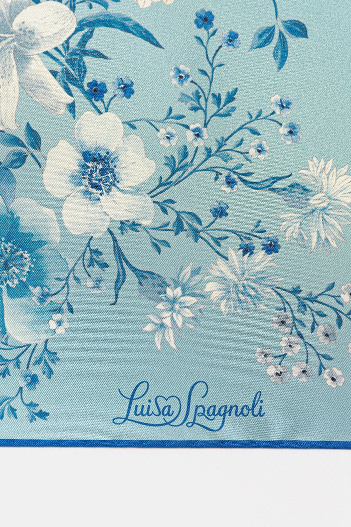 Luisa Spagnoli foulard in seta Risoluto 542866 blu SS26