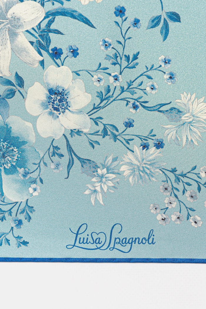 Luisa Spagnoli foulard in seta Risoluto 542866 blu SS26