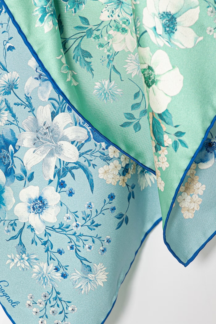Accessori Luisa Spagnoli foulard in seta Risoluto 542866 blu