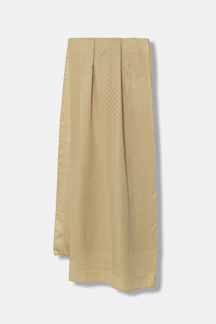 Μεταξωτό φουλάρι Moschino λεπτό μοτίβο μπεζ M2920.30556