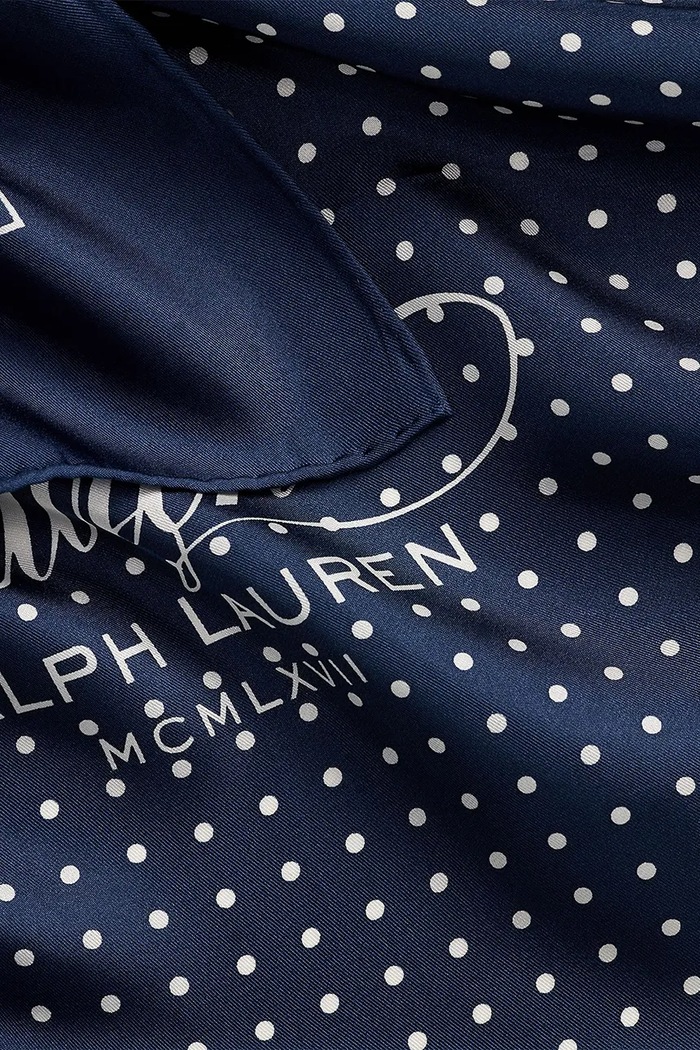 Accesorii Lauren Ralph Lauren eșarfă pentru femei, din mătase 454P14477 bleumarin