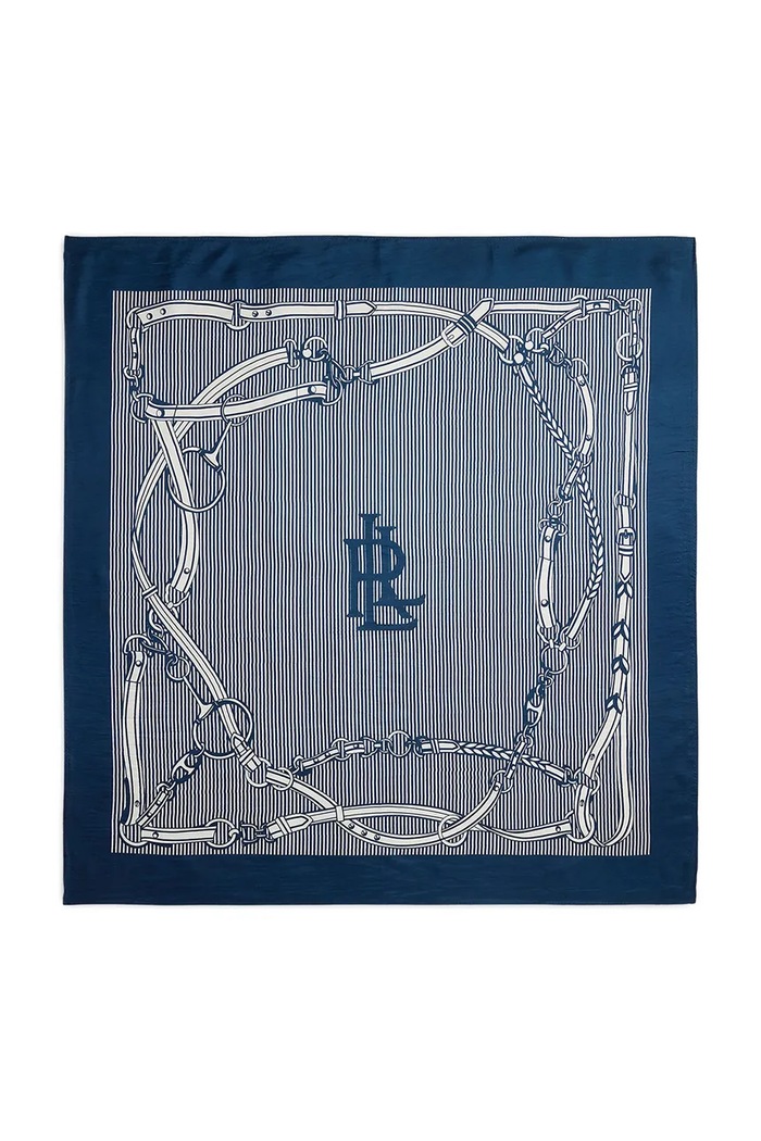 Lauren Ralph Lauren hustka dámska hodvábna 454P14484 tmavomodrá SS26