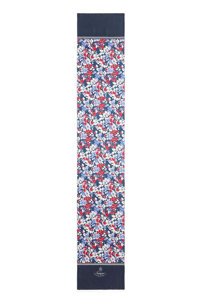 Lauren Ralph Lauren šál dámsky hodvábny 454P14488 tmavomodrá SS26
