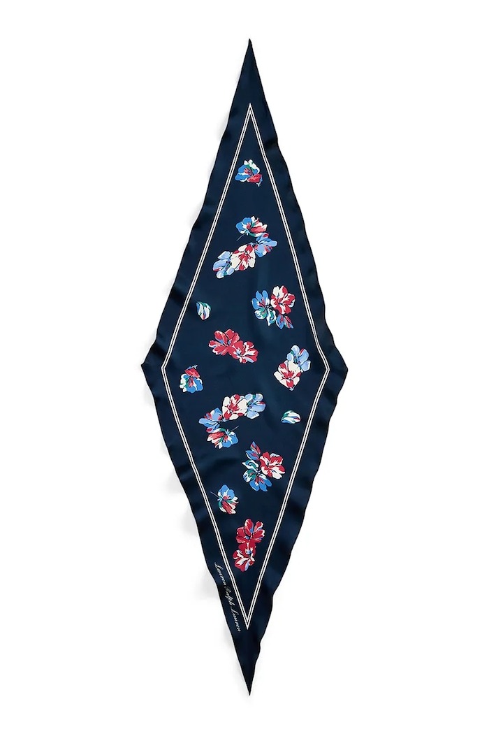 Lauren Ralph Lauren fular pentru femei, din mătase 454P14494 bleumarin SS26