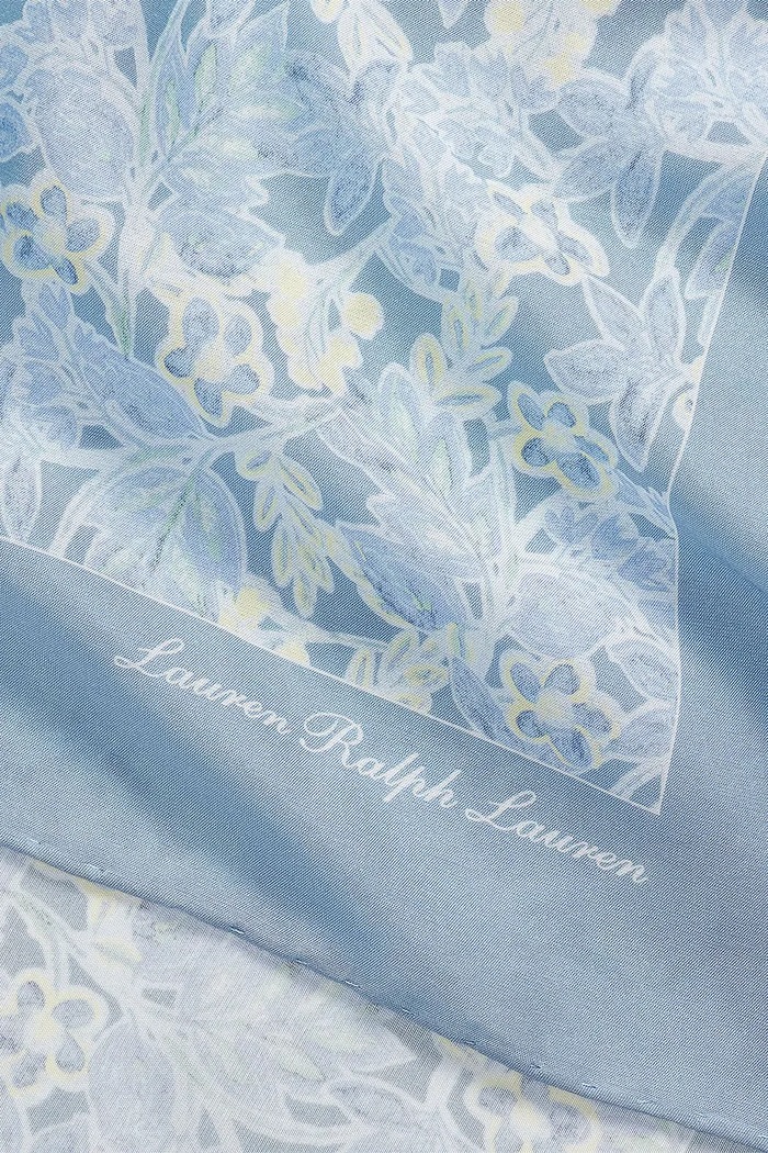 Doplnky Lauren Ralph Lauren hustka dámska s prímesou hodvábu 454P14497 modrá