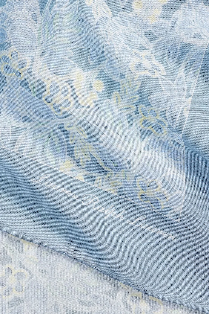 Doplnky Lauren Ralph Lauren hustka dámska s prímesou hodvábu 454P14497 modrá