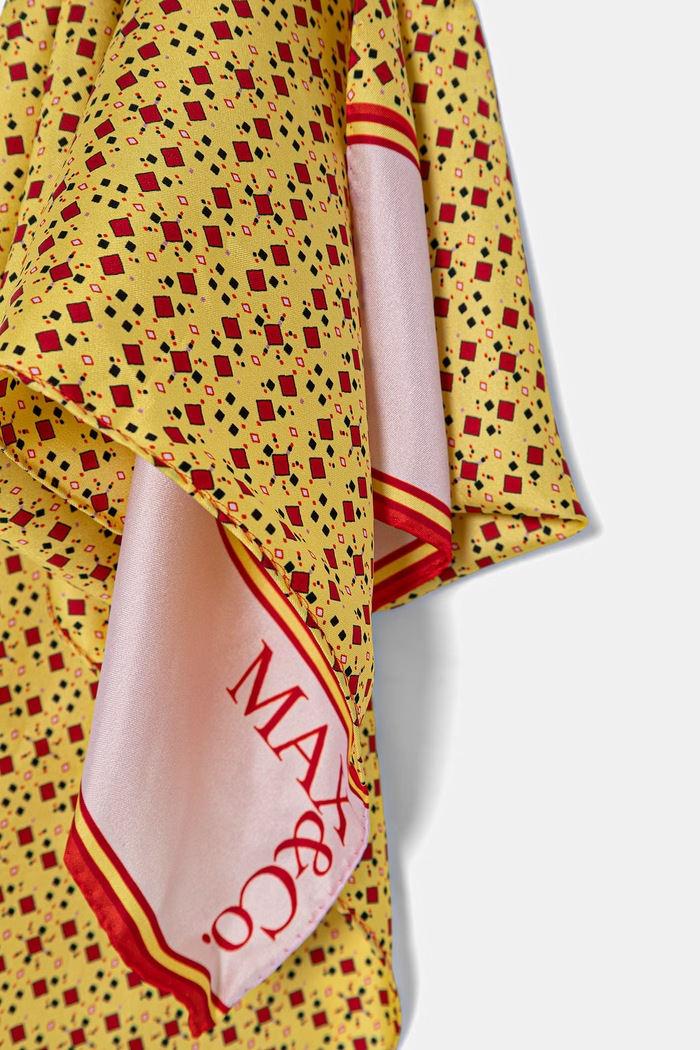Hodvábny šál MAX&Co. MCAASTI 2616541026200 žltá SS26
