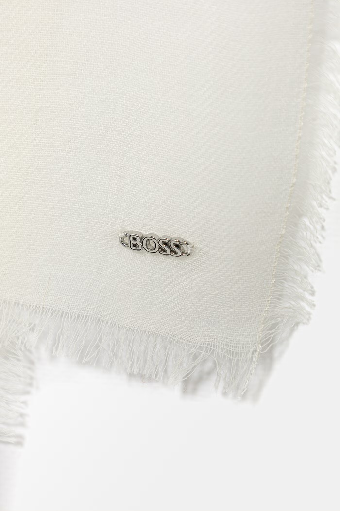 BOSS шал дамски от вълна Reneva 50562635 бежов SS26