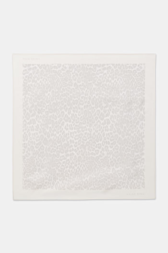 Anine Bing YORK SCARF - WASHED WHITE LEOPARD neck scarf silk Women's beige A.12.12400.MTL20