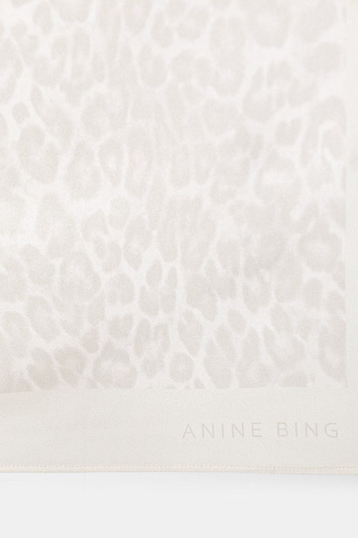 Accessories Anine Bing YORK SCARF - WASHED WHITE LEOPARD neck scarf silk Women's A.12.12400.MTL20 beige
