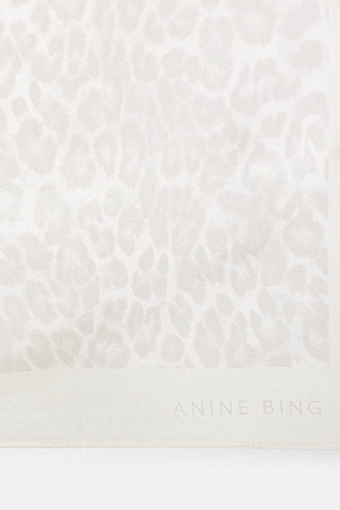 Accessories Anine Bing YORK SCARF - WASHED WHITE LEOPARD neck scarf silk Women's A.12.12400.MTL20 beige