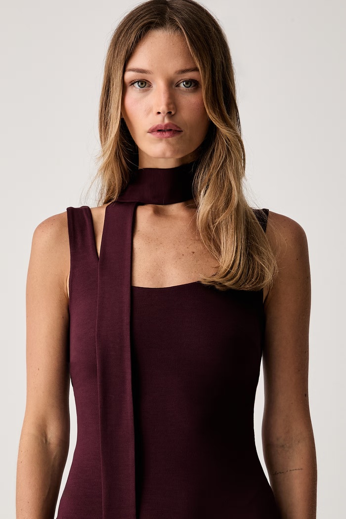 Akcesoria Le Privé apaszka damska SCARF CHERRY LP00802 bordowy