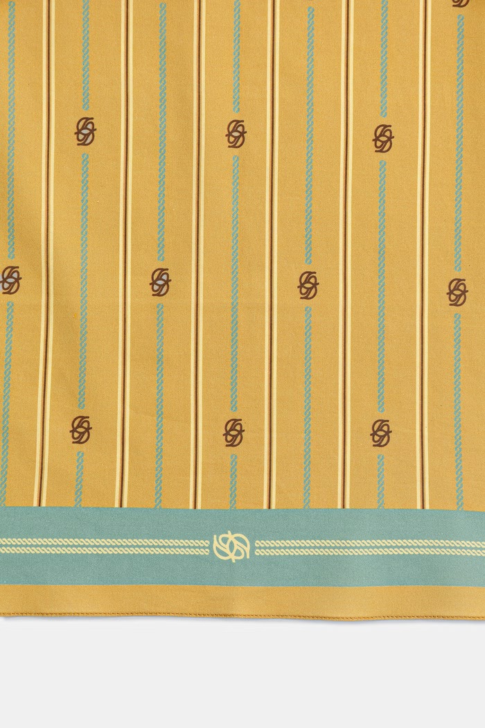 Drôle de Monsieur Rayure Monogramme neck scarf cotton Women's K.BA021.CO128.MS yellow SS26