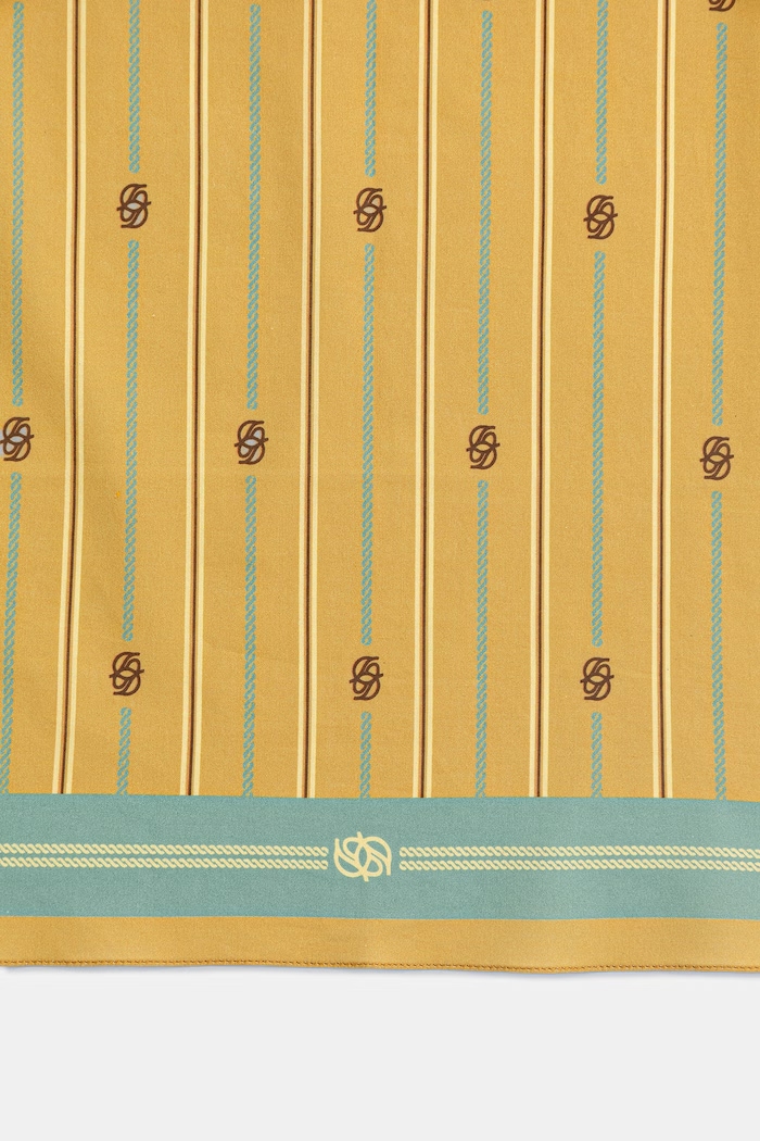 Drôle de Monsieur Rayure Monogramme neck scarf cotton Women's K.BA021.CO128.MS yellow SS26